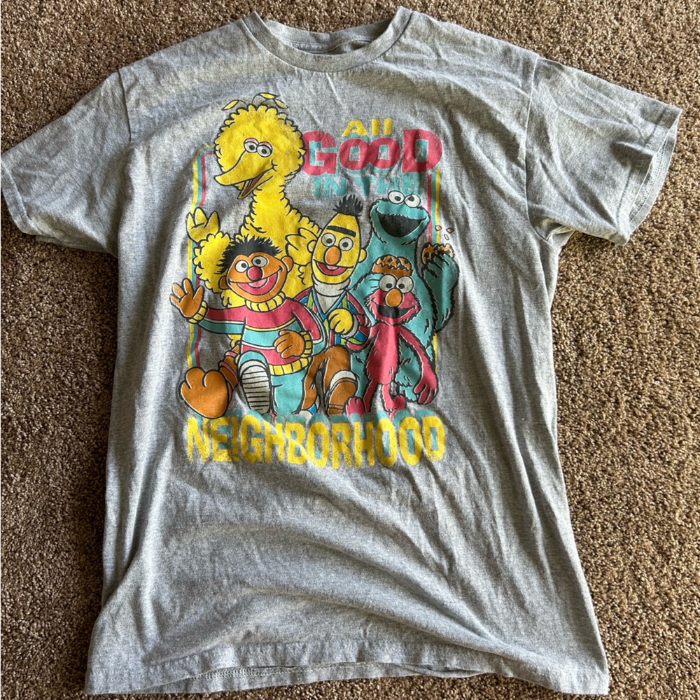 Gray Sesame Street Tee Shirt